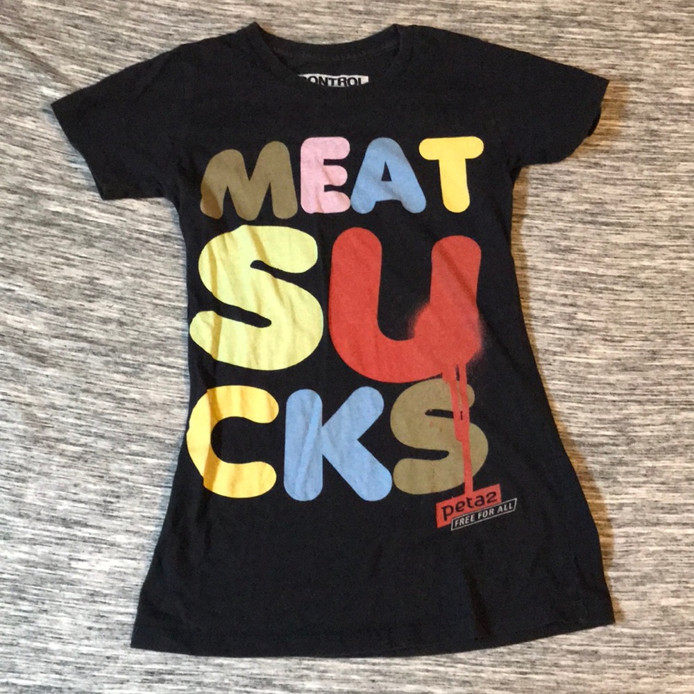 RARE  MEAT SUCKS DropDead x Peta T-Shirt